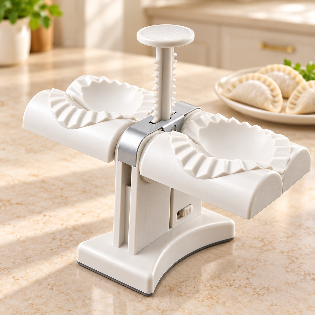 Double Dumpling Maker – Easy-Press Dumpling Mould with Dual Slots