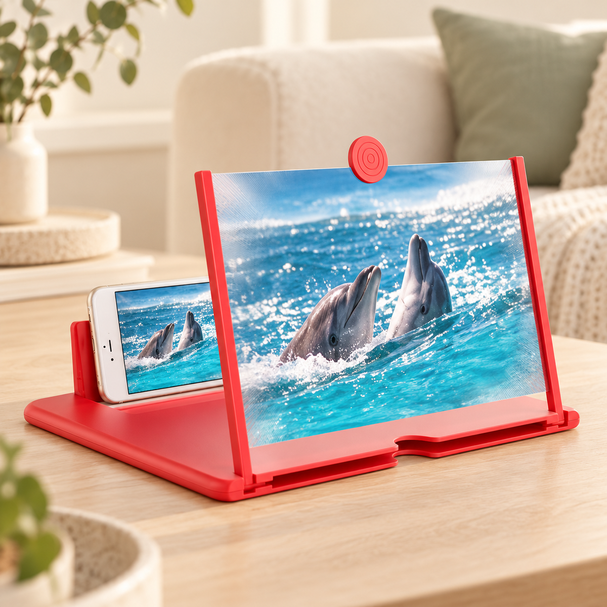 Foldable Mobile Screen Magnifier – Hands-Free Phone Stand & Enlarging Lens