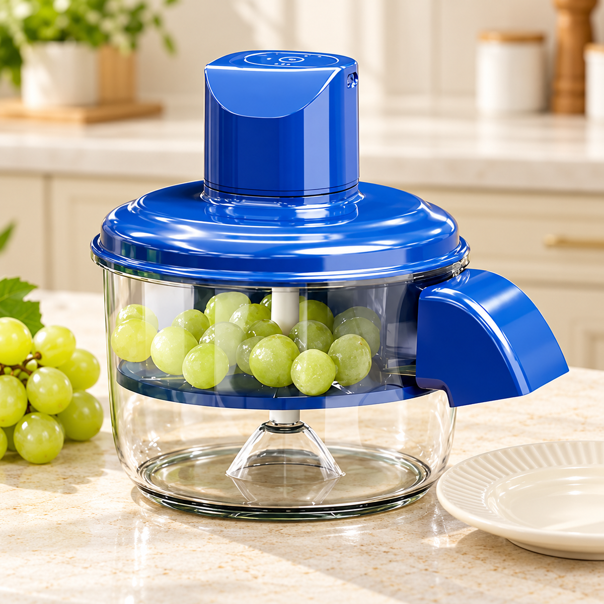 Manual Fruit & Vegetable Peeler with Transparent Bowl & Stainless Steel Blades