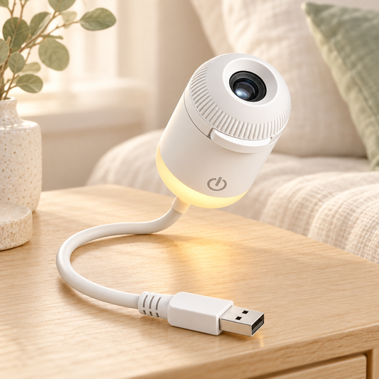 Mini USB Starry Sky Projection Lamp – Decorative Night Light with Pattern Slides