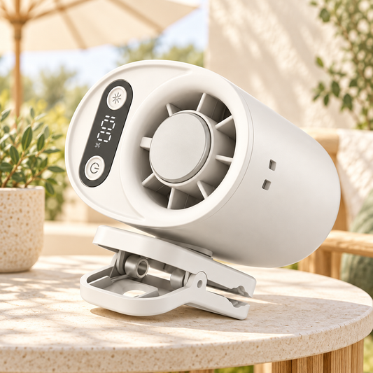 Rechargeable Handheld & Waist Clip Fan – Portable Fan with Digital Display