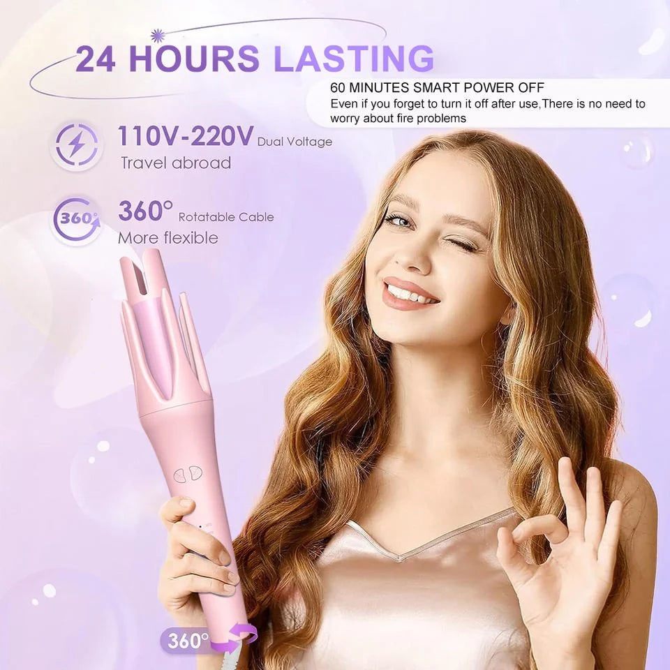 Automatic Hair Curler Stick – Adjustable Heat & 360° Swivel Cord
