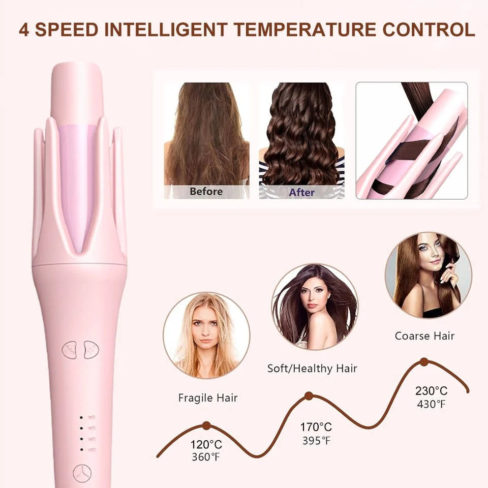 Automatic Hair Curler Stick – Adjustable Heat & 360° Swivel Cord