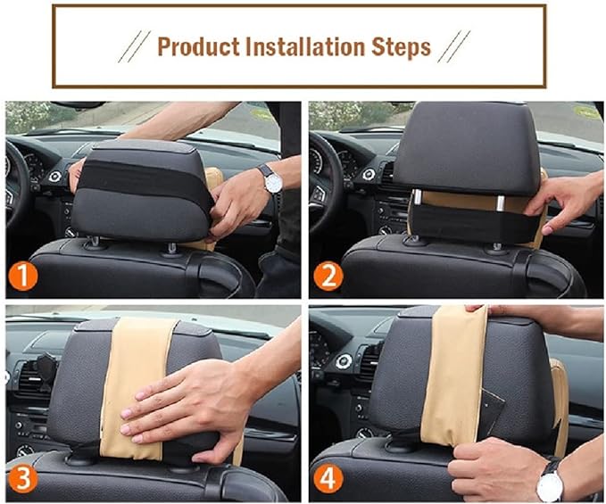 Memory Foam Car Neck Pillow – Adjustable Headrest Support with Washable Cover