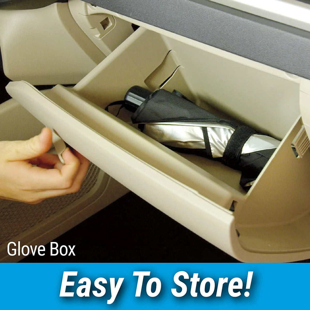 Car Windshield Sun Shade – Foldable Umbrella-Style Sunshade