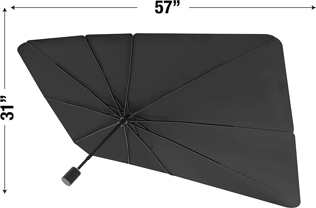 Car Windshield Sun Shade – Foldable Umbrella-Style Sunshade