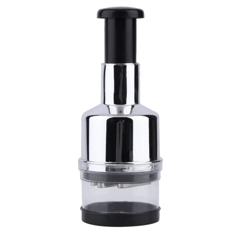 Manual Press Garlic & Vegetable Chopper – Stainless Steel Blade Cutter