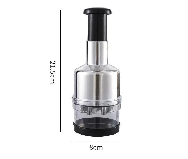 Manual Press Garlic & Vegetable Chopper – Stainless Steel Blade Cutter