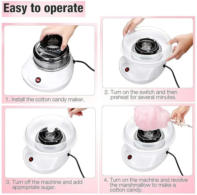 Cloud Mini Electric Cotton Candy Maker with Removable Bowl