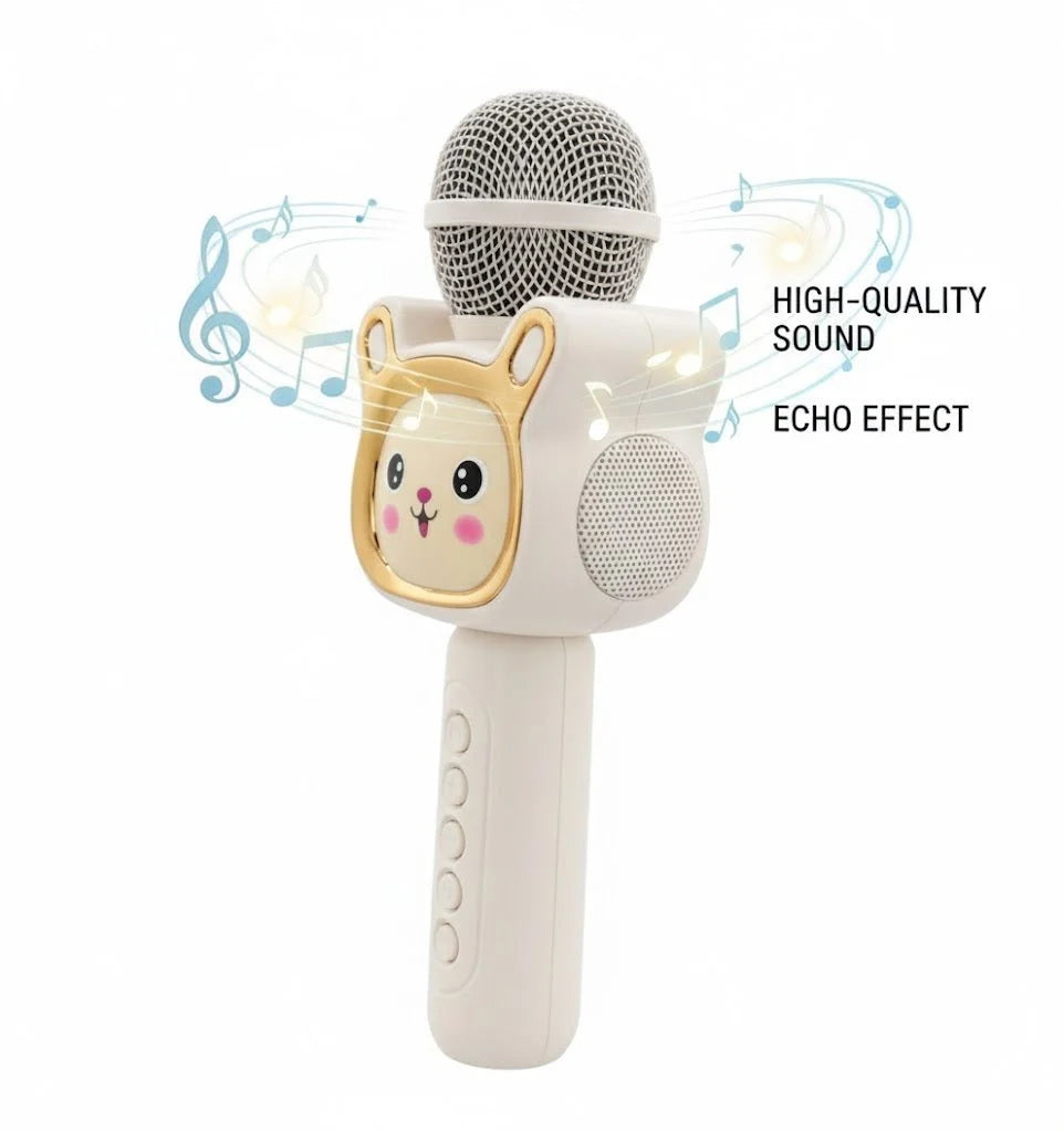 Cute Cartoon Wireless Karaoke Microphone with Built-In Speaker