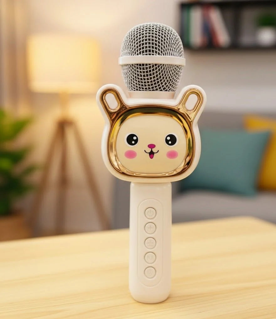 Cute Cartoon Wireless Karaoke Microphone with Built-In Speaker