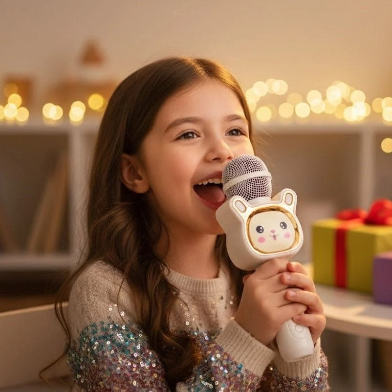 Cute Cartoon Wireless Karaoke Microphone with Built-In Speaker