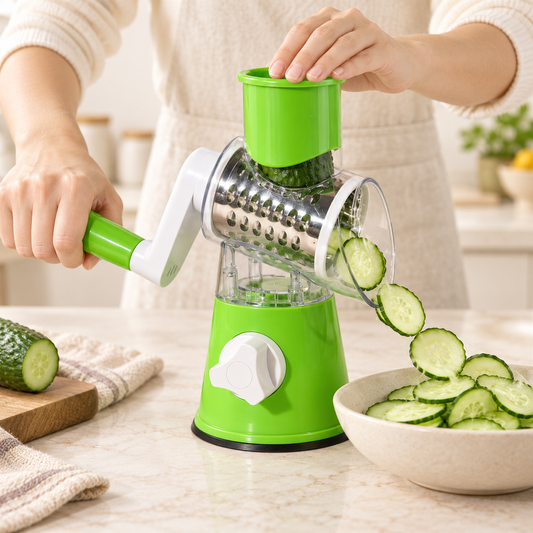 Tabletop Rotary Drum Grater – Cheese & Vegetable Slicer
