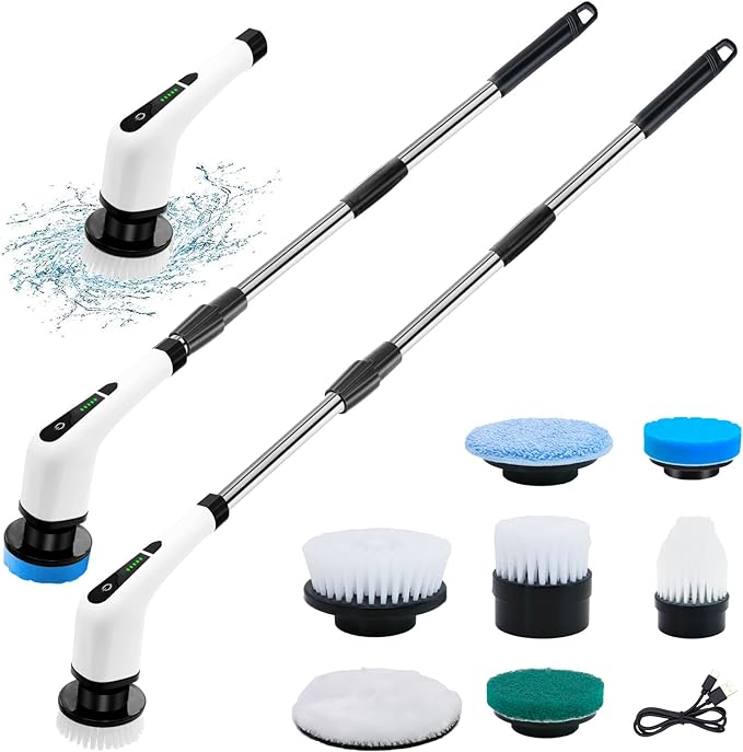 Electric Cleaning Brush – Extendable Power Scrubber with Multiple Heads