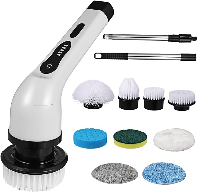 Electric Cleaning Brush – Extendable Power Scrubber with Multiple Heads