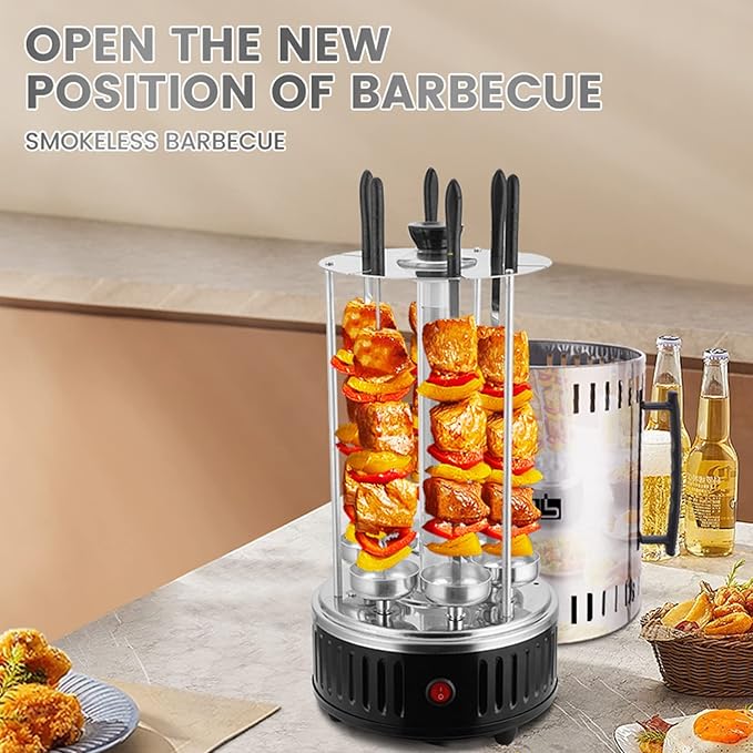 Electric Grill with Non-Stick Plate & Adjustable Temperature Control