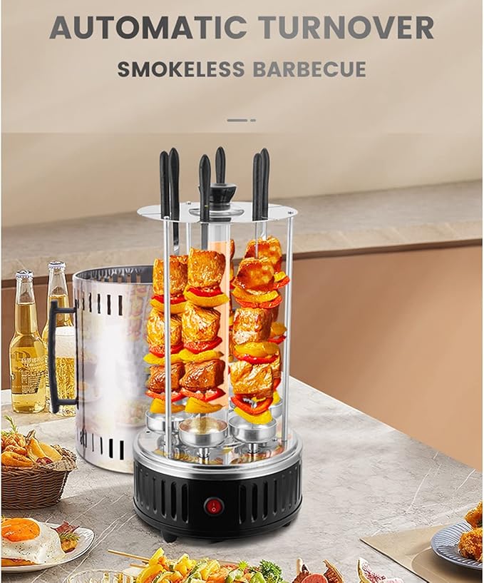 Electric Grill with Non-Stick Plate & Adjustable Temperature Control