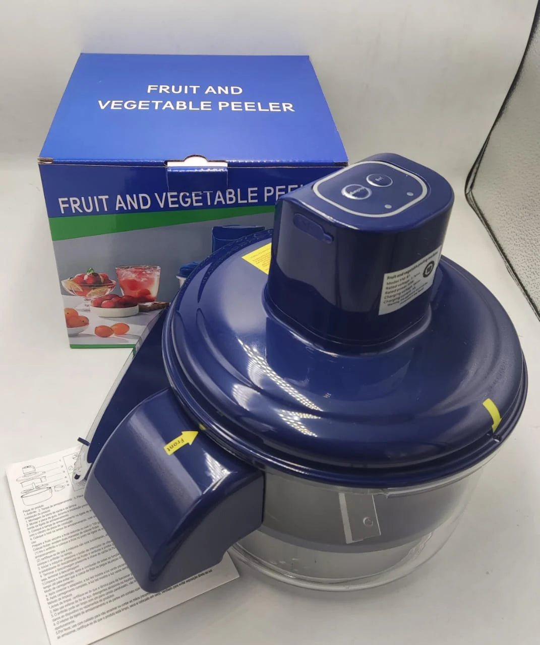 Manual Fruit & Vegetable Peeler with Transparent Bowl & Stainless Steel Blades