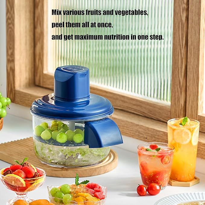 Manual Fruit & Vegetable Peeler with Transparent Bowl & Stainless Steel Blades
