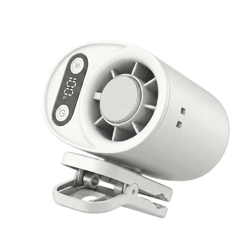 Rechargeable Handheld & Waist Clip Fan – Portable Fan with Digital Display