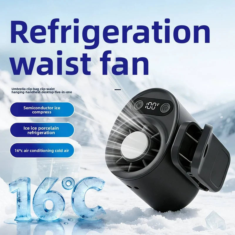 Rechargeable Handheld & Waist Clip Fan – Portable Fan with Digital Display