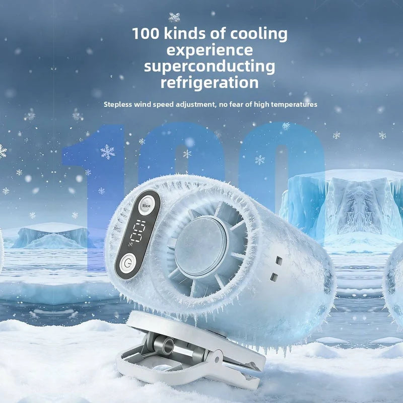 Rechargeable Handheld & Waist Clip Fan – Portable Fan with Digital Display