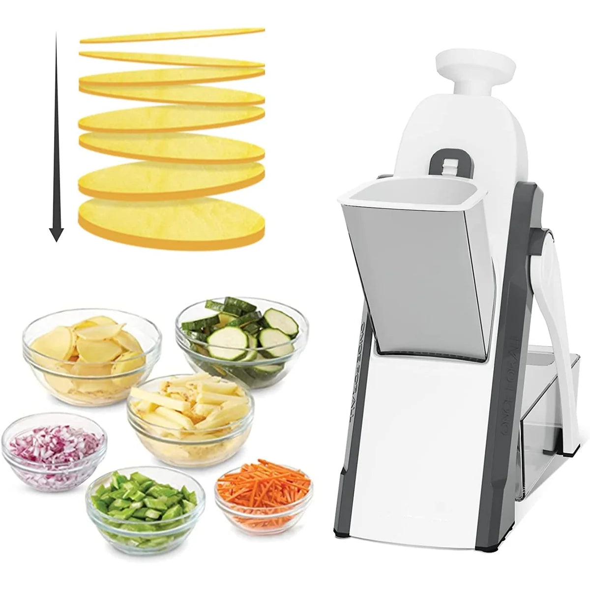 4-in-1 Manual Vegetable Cutter – Adjustable Mandoline Slicer