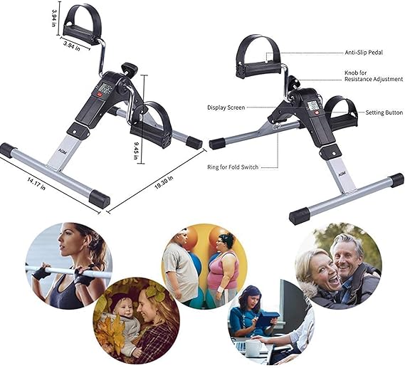 Mini Portable Pedal Exercise Bike – Adjustable Resistance & LCD Monitor