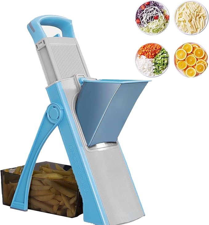 4-in-1 Manual Vegetable Cutter with Storage Box – Foldable Slicer