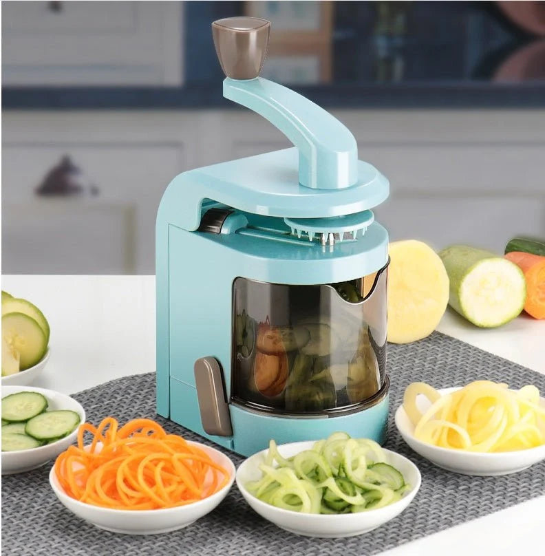 Manual Vegetable Spiralizer with Container – Vertical Spiral Cutter
