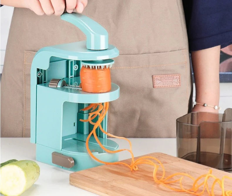 Manual Vegetable Spiralizer with Container – Vertical Spiral Cutter