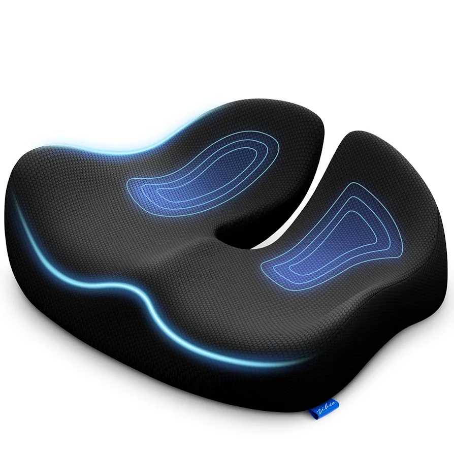 Ergonomic Memory Foam Seat Cushion – U-Shaped Design with Anti-Slip Base