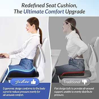 Ergonomic Memory Foam Seat Cushion – U-Shaped Design with Anti-Slip Base