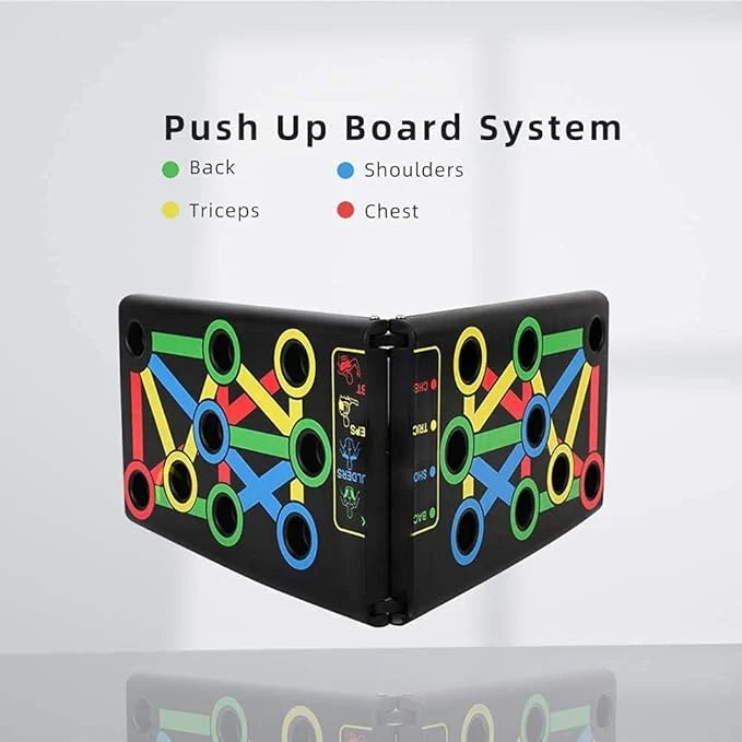 Foldable Push-Up Board – Colour-Coded Positions & Non-Slip Handles