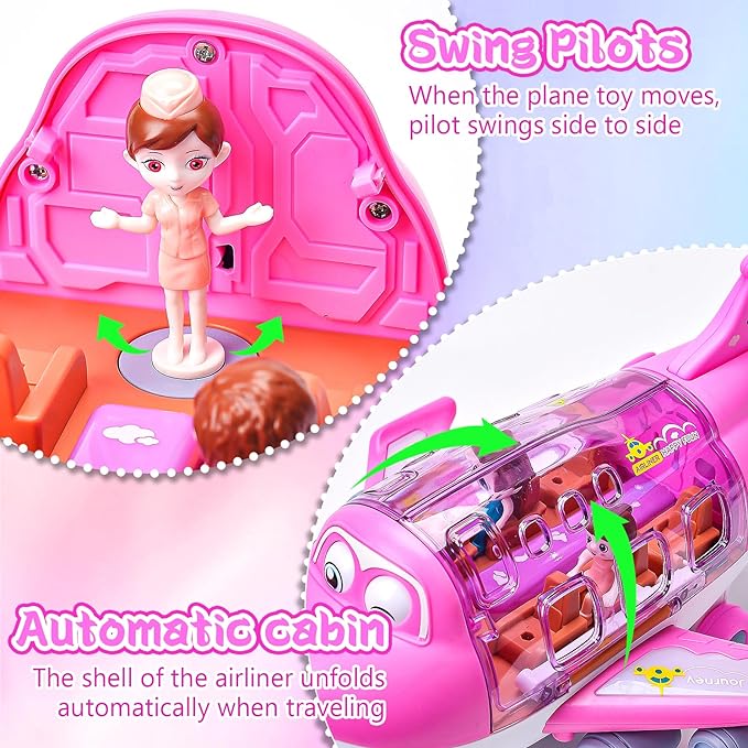 Rotating Electric Airplane Toy – 360° Movement, Lights & Sounds