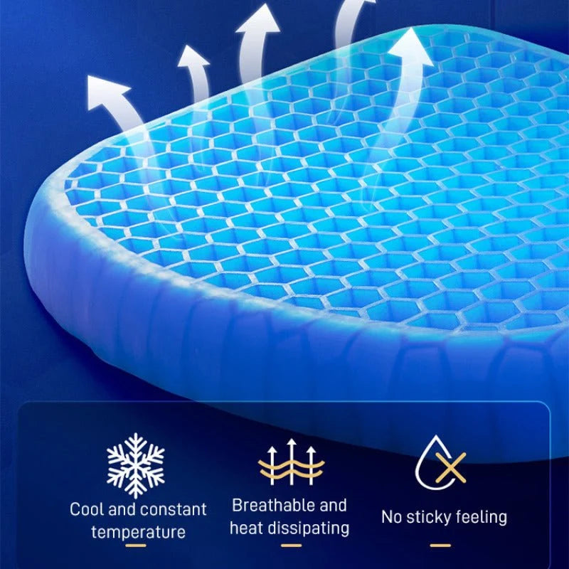 Honeycomb Gel Seat Cushion – Breathable Comfort for Car & Office Chairs