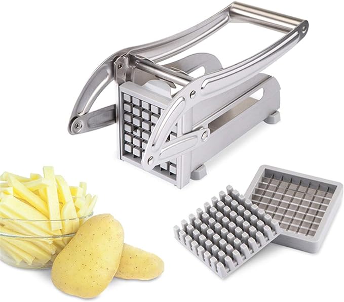 Stainless Steel Potato & Vegetable Cutter – Manual French Fry Slicer
