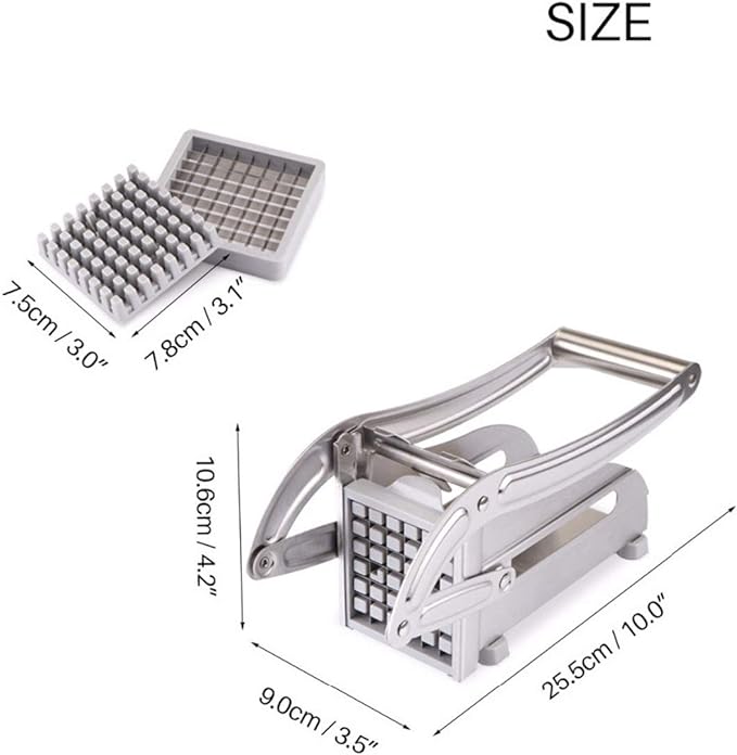 Stainless Steel Potato & Vegetable Cutter – Manual French Fry Slicer