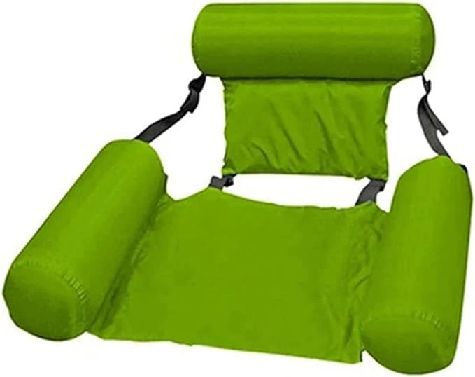 Adjustable Inflatable Pool Lounge Chair – Floating Hammock with Headrest