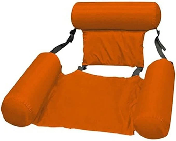 Adjustable Inflatable Pool Lounge Chair – Floating Hammock with Headrest