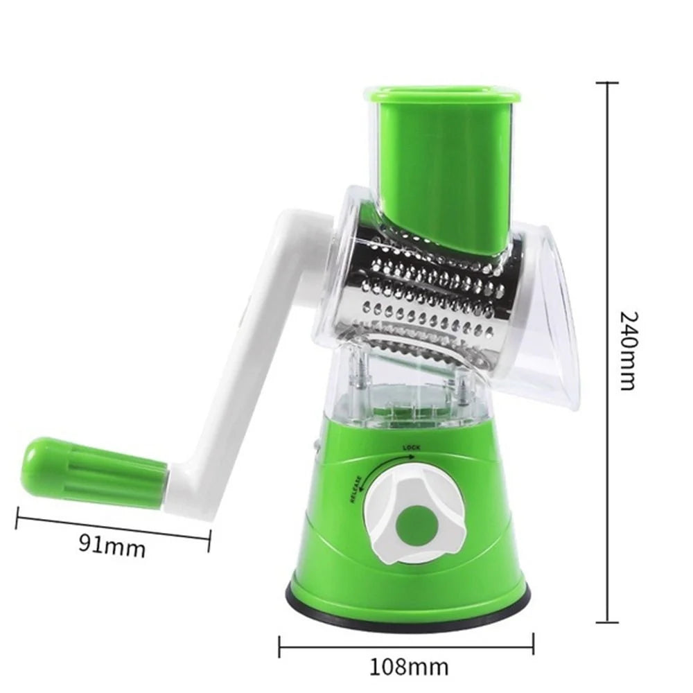Tabletop Rotary Drum Grater – Cheese & Vegetable Slicer