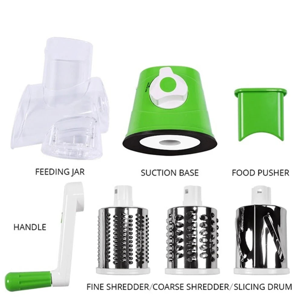 Tabletop Rotary Drum Grater – Cheese & Vegetable Slicer