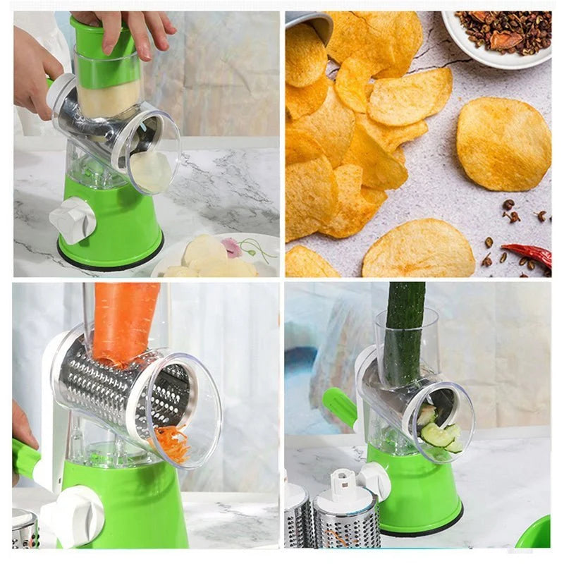 Tabletop Rotary Drum Grater – Cheese & Vegetable Slicer