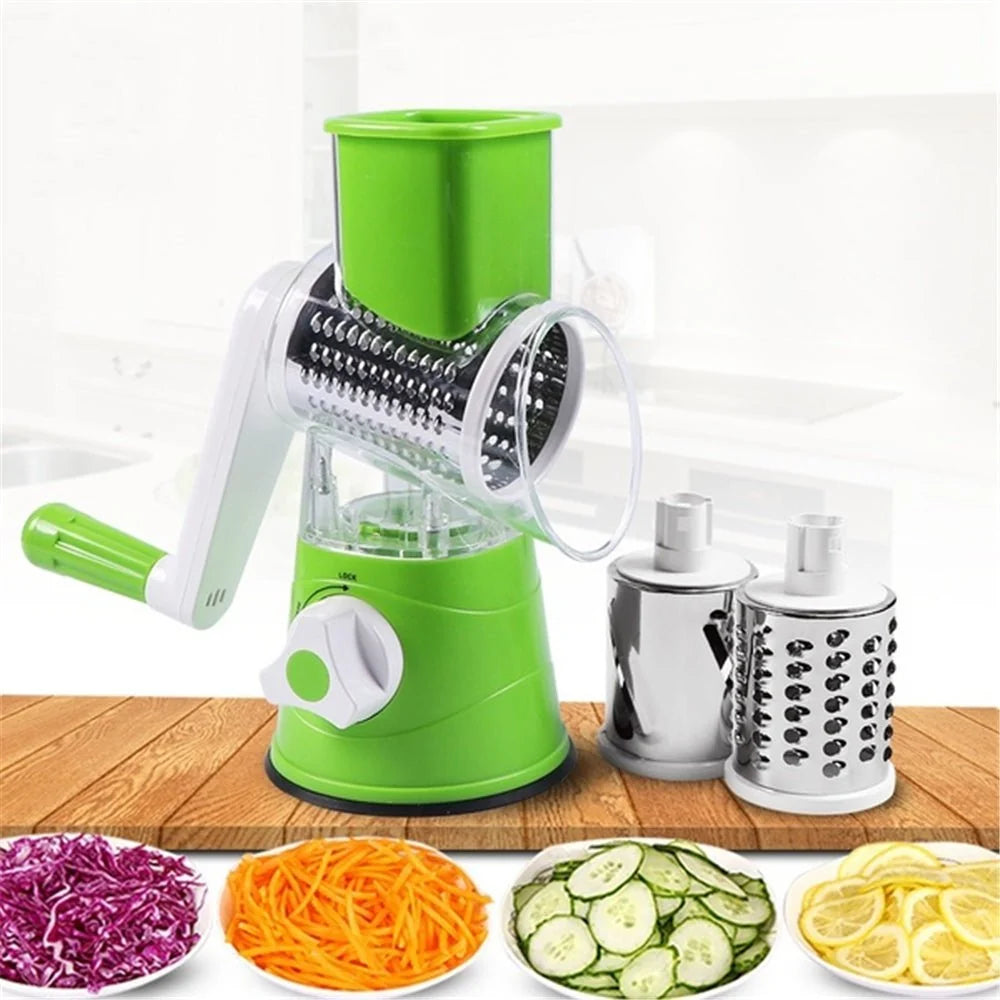 Tabletop Rotary Drum Grater – Cheese & Vegetable Slicer