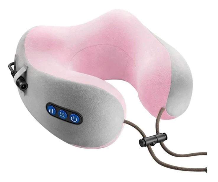 U-Shaped Neck Massage Pillow with Heat – 3 Modes & Inflatable Design