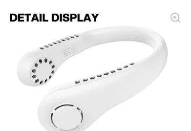USB Rechargeable Bladeless Neck Fan – Hands-Free Portable Cooling