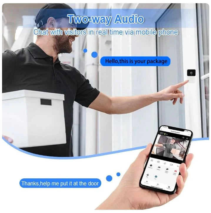 Wireless WiFi Video Doorbell Camera – Two-Way Audio & Night Vision